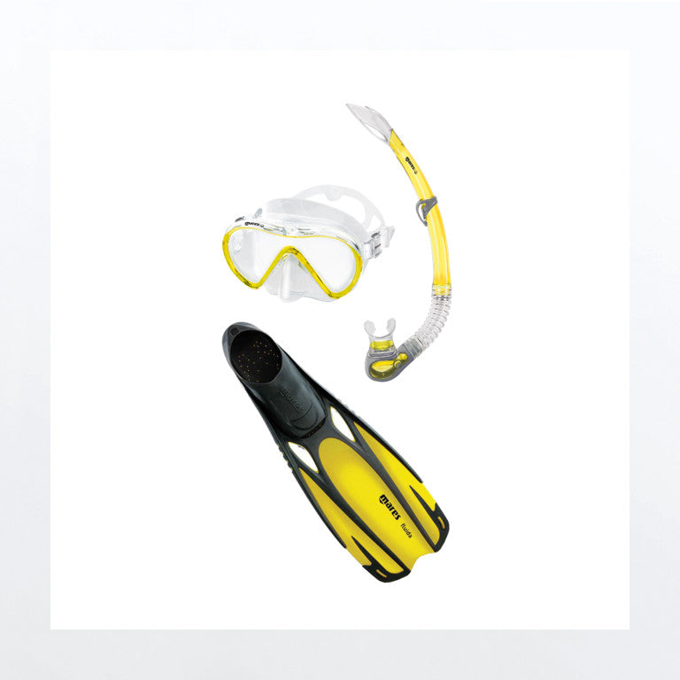 Mares Cobia Fluida Set Adult Mask, Snorkel and Fins Set (Fluida Fins)