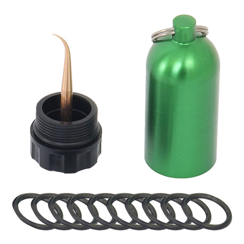 Mini Tank Key Ring w/ Brass Pick O Ring Cannister